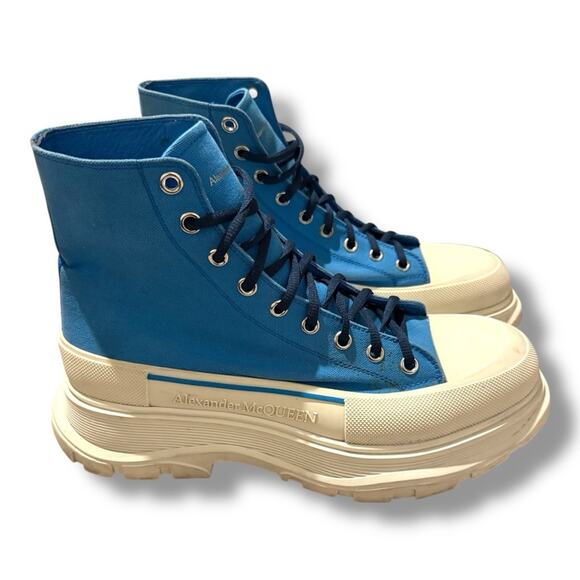 Alexander McQueen Tread Slick High Top – Blue Canvas - Picture 1 of 9